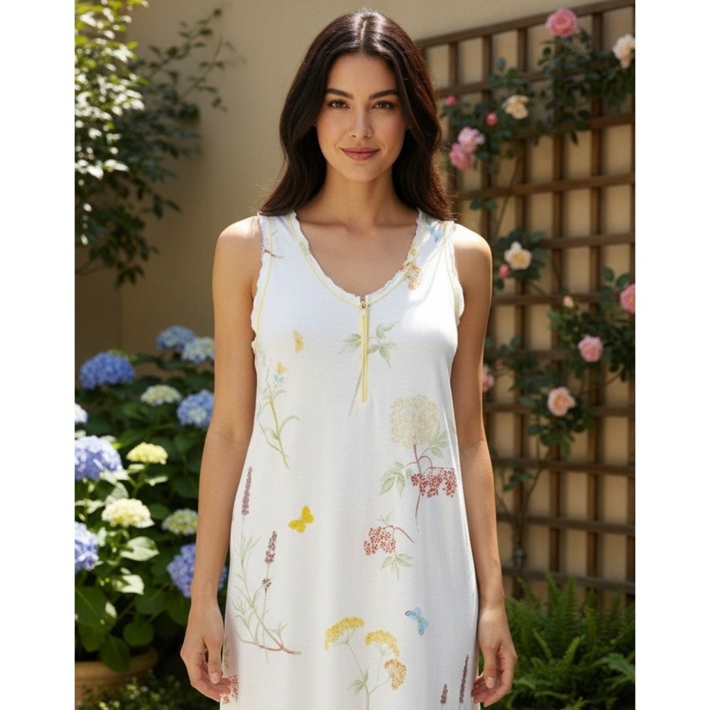 ROSCH Creative Culture Floral Butterfly Sleeveless Tank Top Cotton Plus Size 1X?